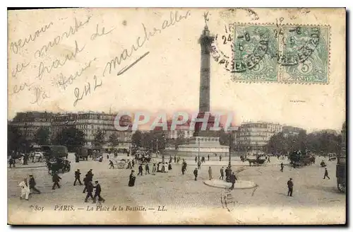 Cartes postales Paris la place de la Bastille