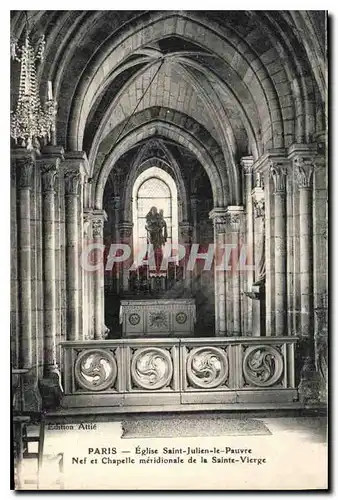 Cartes postales Paris Eglise Saint Julien le Pauvre Nef et chapelle metidionale de la Sainte Vierge