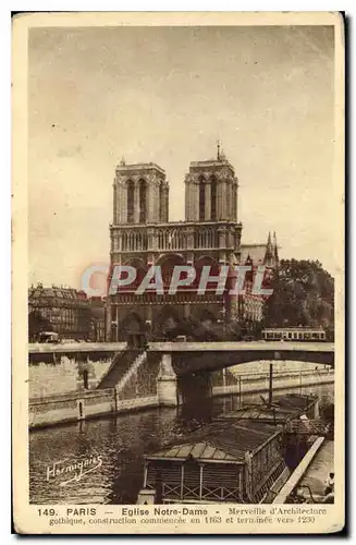 Ansichtskarte AK Paris Eglise Notre Dame Merveille d'Architecture gothique construction commencee en 11663 et ter