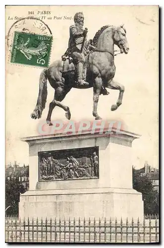 Cartes postales Paris La Statue d'Henri IV au Pont Neuf