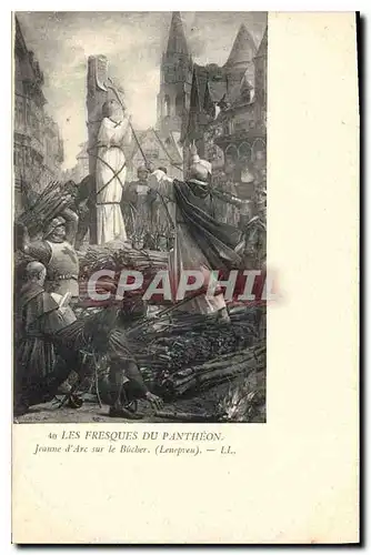 Cartes postales Les Fresques du Pantheon Jeanne D'Arc sur le Bucher
