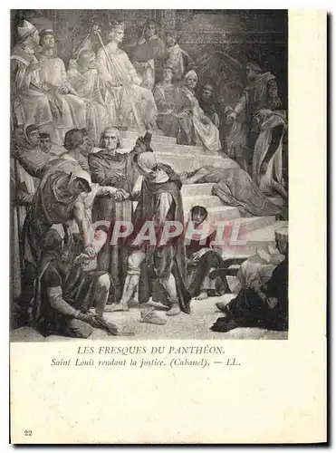 Cartes postales Les Fresques du Pantheon Saint Louis rendant la justice