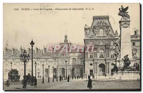 Cartes postales Paris Cour du Louvre Monument de Gambetta