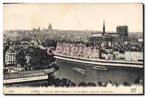 Ansichtskarte AK Paris Vue sur Notre Dame et le Pantheon prise de St Gervais