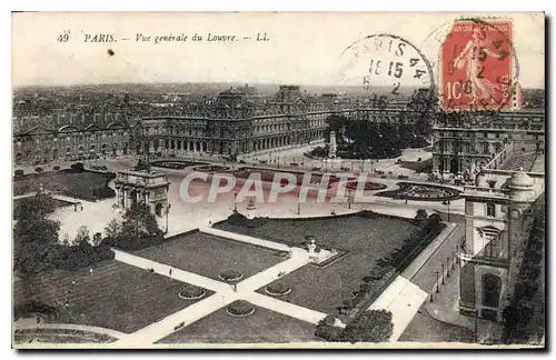 Cartes postales Paris Vue generale du Louvre