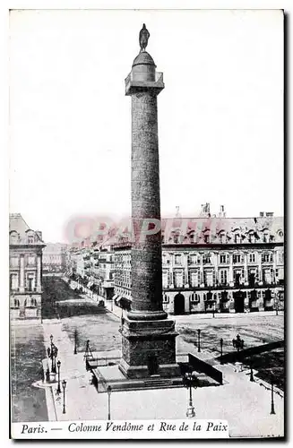 Cartes postales Paris Colonne Vendome et Rue de la Paix