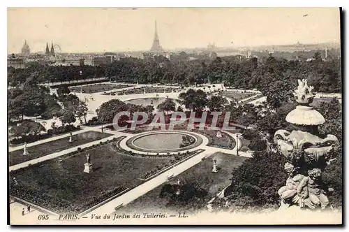 Ansichtskarte AK Paris Vue du Jardin des Tuileries Tour Eiffel