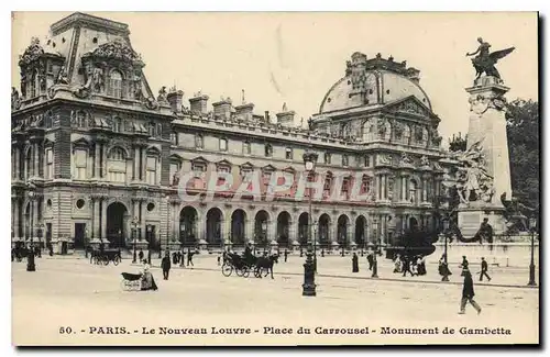 Ansichtskarte AK Paris Le Nouveau Louvre Place du Carrousel Monument de Gambetta