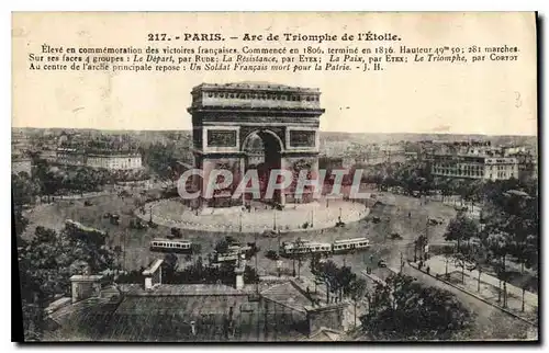 Cartes postales Paris Arc de Triomphe de l'Etoile