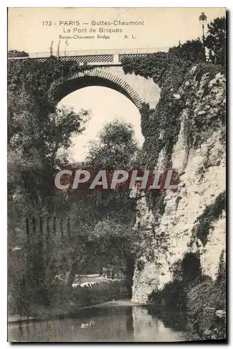 Cartes postales Paris Buttes Chaumont Le Pont de Briques