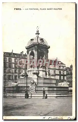 Ansichtskarte AK Paris La Fontaine Place Saint Sulpice