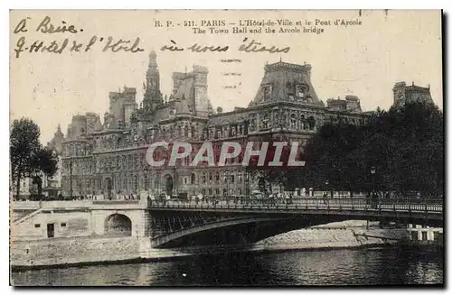 Ansichtskarte AK Paris L'Hotel de Ville et le Pont d'Arcole