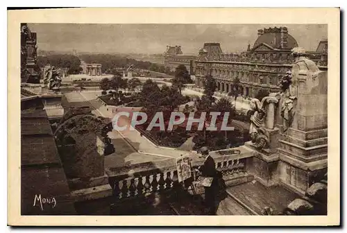 Cartes postales Les Petits Tableaux de Paris Perspective sur les Jardins du Louvre et des Tuileries