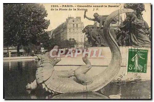 Ansichtskarte AK Paris Crocodile ornant le Bassin de la Place de la Nation