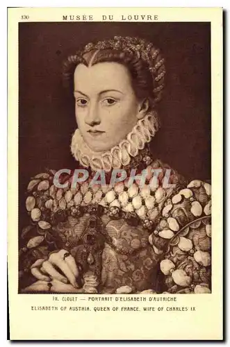 Cartes postales Musee du Louvre Fr Clouet Portrait d'Elisabeth d'Autriche