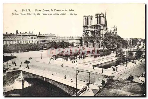 Ansichtskarte AK Paris Notre Dame le Parvis et la Seine