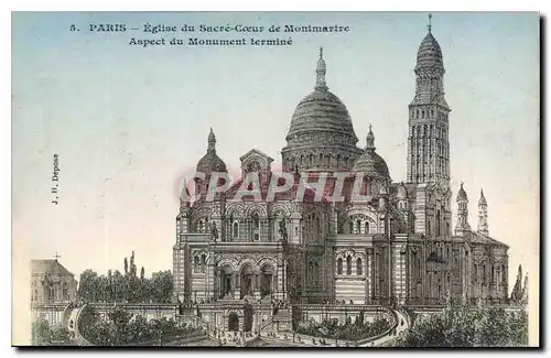 Cartes postales Paris Eglise du Sacre Coeur de Montmartre Aspect du Monument termine