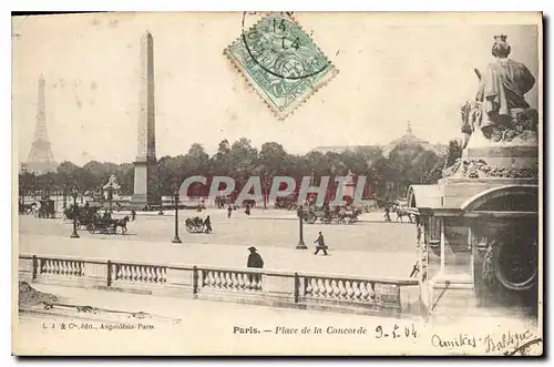 Ansichtskarte AK Paris Place de la Concorde Tour Eiffel