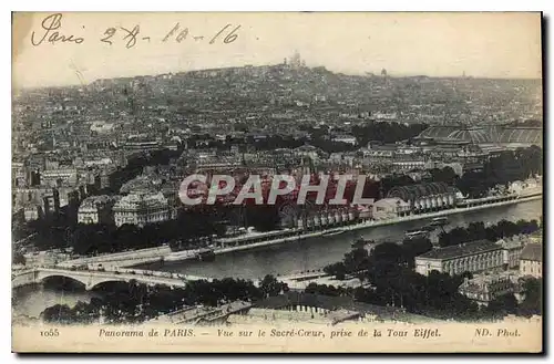 Cartes postales Panorama de Paris Vue sur le Sacre Coeur prise de la Tour Eiffel