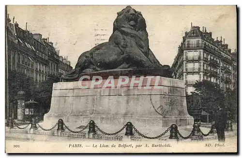 Cartes postales Paris Le Lion de Belfort par A Bartholdi