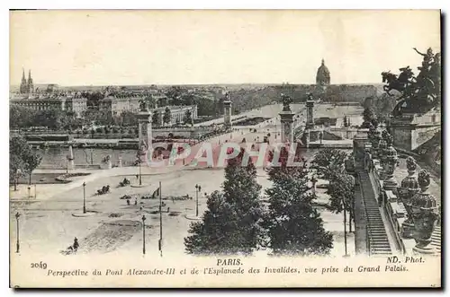 Ansichtskarte AK Paris Perspective du Pont Alexandre III et de l'Esplanade des Invalides vue prise du Grand Palai