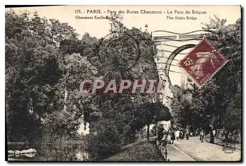 Cartes postales Paris Parc des Buttes Chaumont Le Pont de Briques