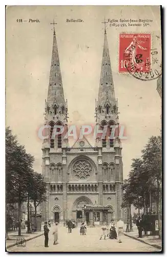 Cartes postales Paris Belleville Eglise Saint Jean Baptiste