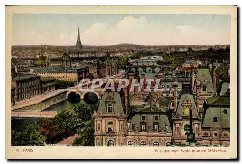 Cartes postales Paris Vue des sept Ponts prise de St Gervais