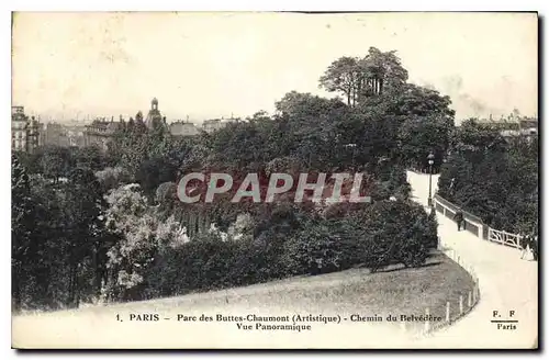 Ansichtskarte AK Paris Parc des Buttes Chaumont Artistique Chemin de Belvodere Vue Panoramique