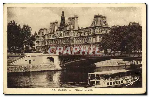 Ansichtskarte AK Paris l'Hotel de Ville Bateau