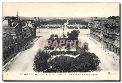 Ansichtskarte AK Panorama de Paris Le Louvre Le Jardin et les Champs Elysees