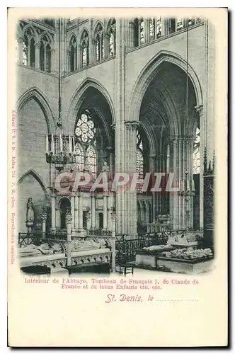 Cartes postales Paris Interieur de l'Abbaye Tombeau de Francois I de Claude de France et de leurs Enfauts St Den