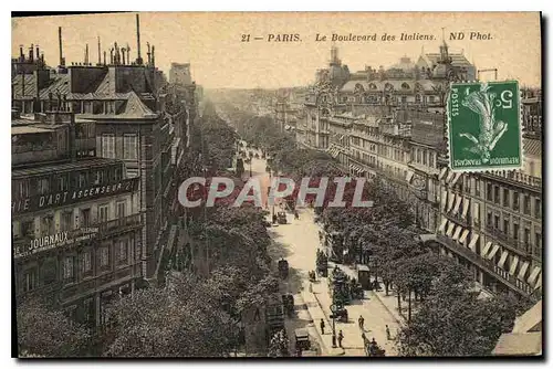 Cartes postales Paris Le Boulevard des Italiens