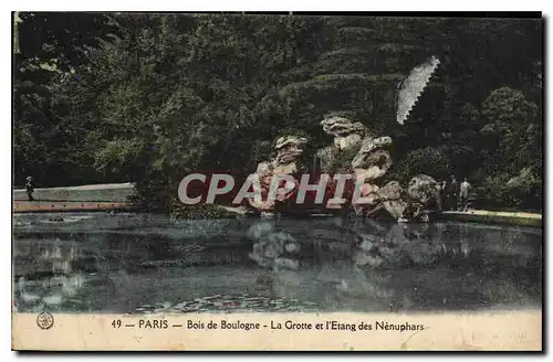 Ansichtskarte AK Paris Bois de Boulogne La Grotte et l'Etang des Nenuphars