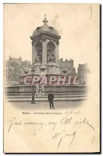 Cartes postales Paris Fontaine Saint Sulpice