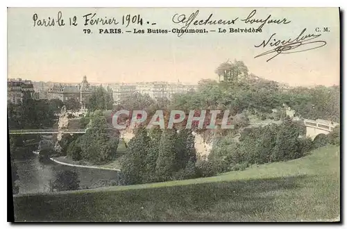 Cartes postales Paris Les Buttes Chaumont Le Belvedere