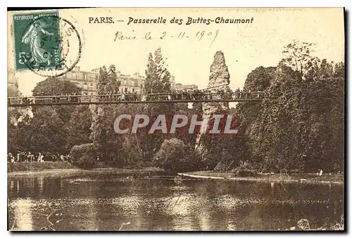 Cartes postales Paris Passerelle des Buttes Chaumont