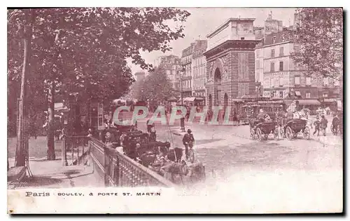 Cartes postales Paris Boulevard et porte St Martin