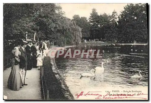 Cartes postales Paris Bois de Boulogne Sur les bords du lac