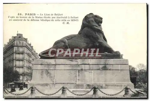 Cartes postales Paris Le Lion de Belfort