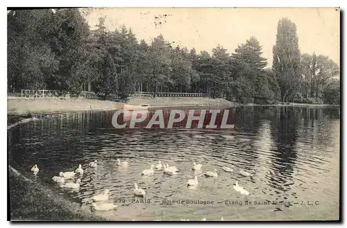 Cartes postales Paris Bois de Boulogne Etang de Saint la mes
