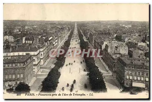 Ansichtskarte AK Paris Panorama pris de l'Arc de Triomphe