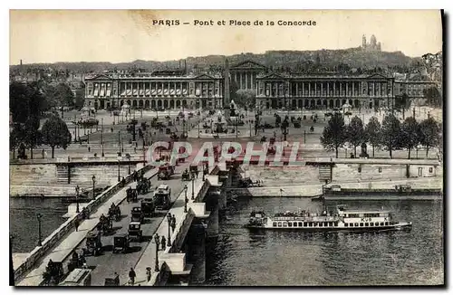 Cartes postales Paris Pont et Place de la Concorde