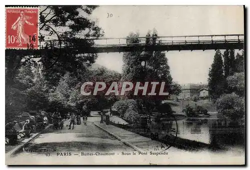 Ansichtskarte AK Paris Buttes Chaumont Sous le Pont Suspendu