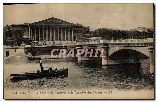 Ansichtskarte AK Paris Le Pont de la Concorde et la Chambre des Deputes Bateau