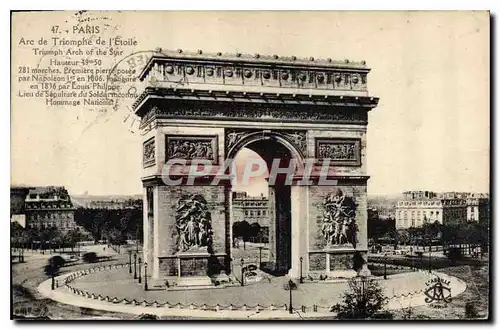 Cartes postales Paris Arc de Triomphe de l'Etoile