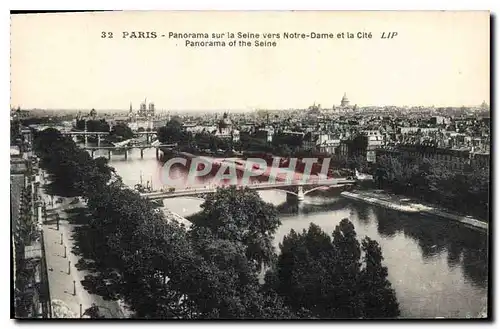 Ansichtskarte AK Paris Panorama sur la Seine vers Notre Dame et la Cite