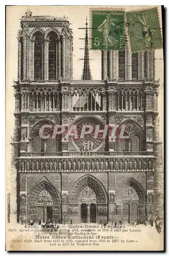 Cartes postales Paris Notre Dame Facade