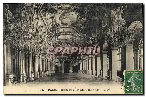 Cartes postales Paris Hotel de Ville Salle des Fetes