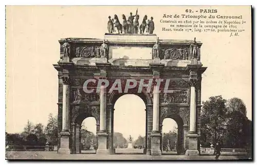 Cartes postales Paris Arc de Triomphe du Carrousel